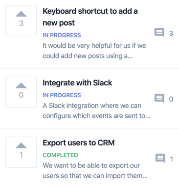 Customer feedback voting