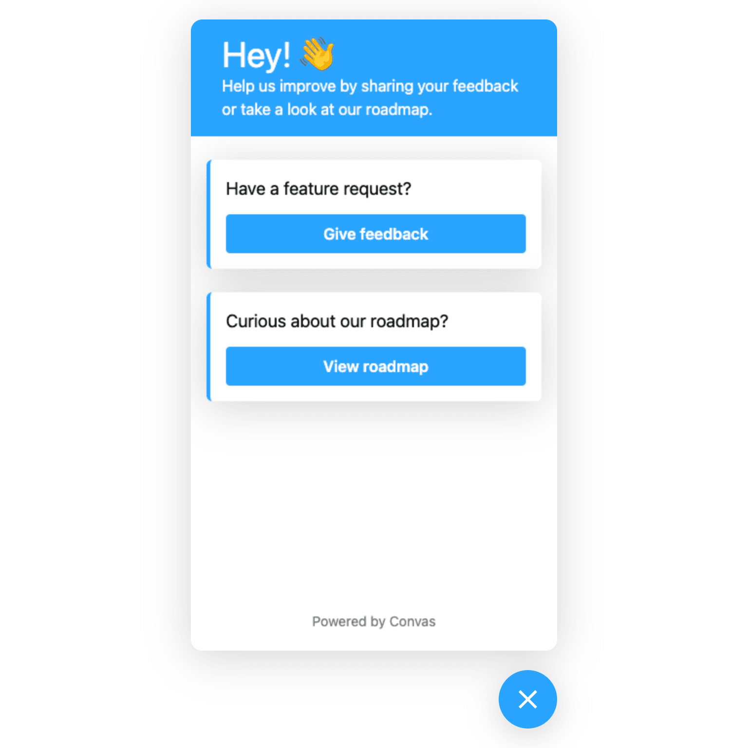 Customer Feedback Widget example