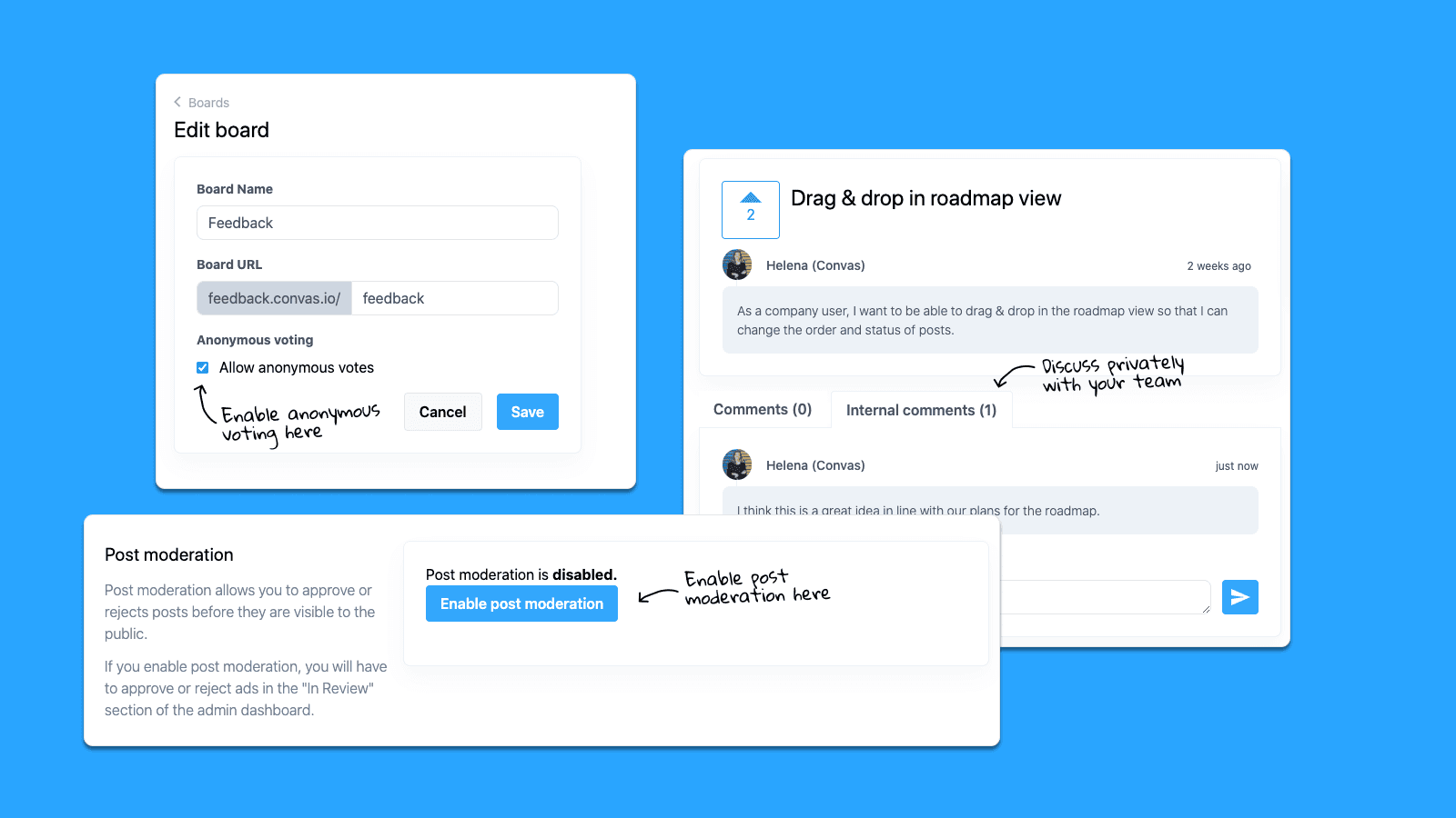 Cover Image for Product update: anonymous voting, internal comments & post moderation